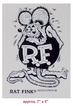 Sticker - Black And White Rat Fink - Rd001